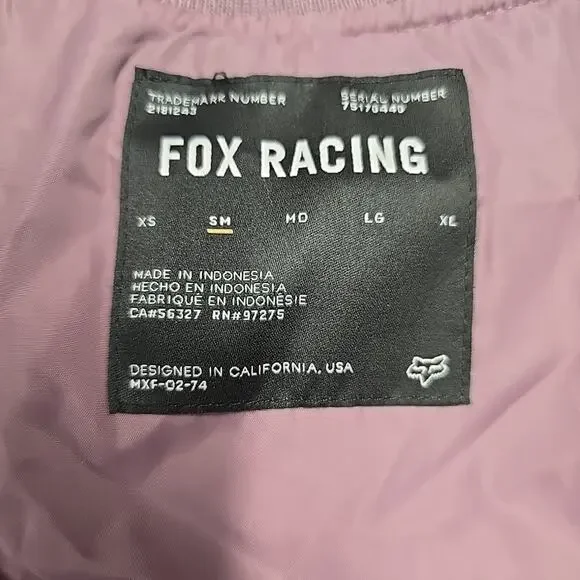 Fox Racing Womens Cosmic Quilted Insulated Bomber Jacket Sz S mauve/dusty purple - Picture 7 of 11